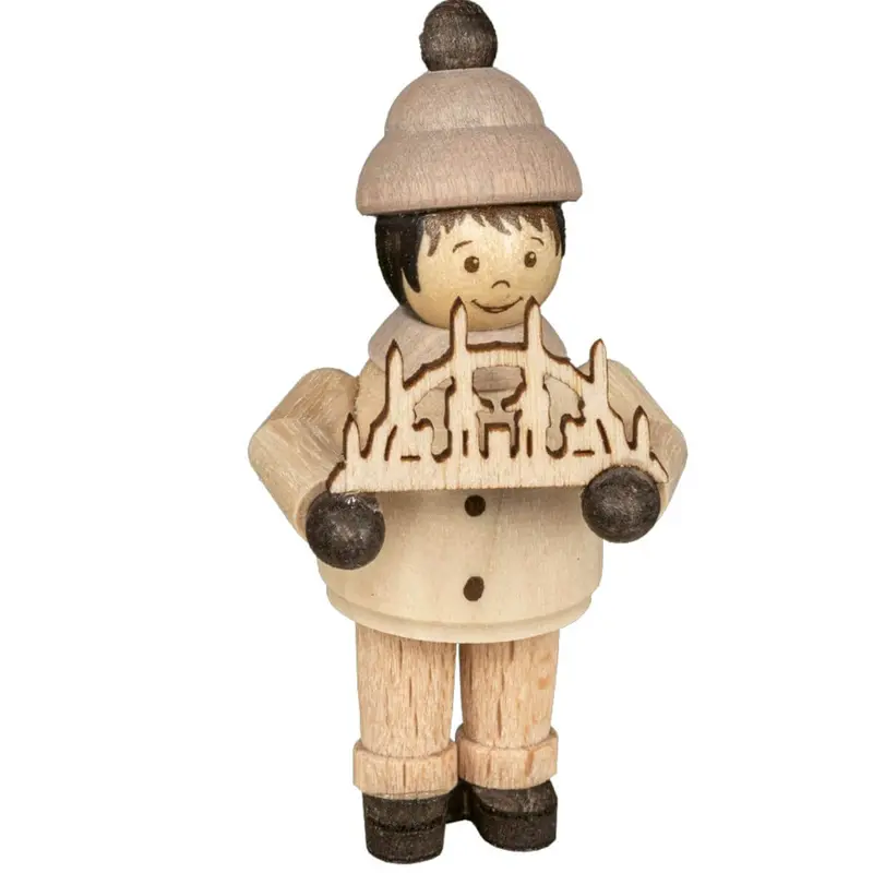 Miniatur Junge mit Schwibbogen, 5cm