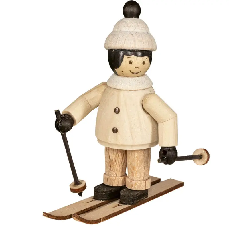 Miniatur Mädchen auf Ski, 5 cm