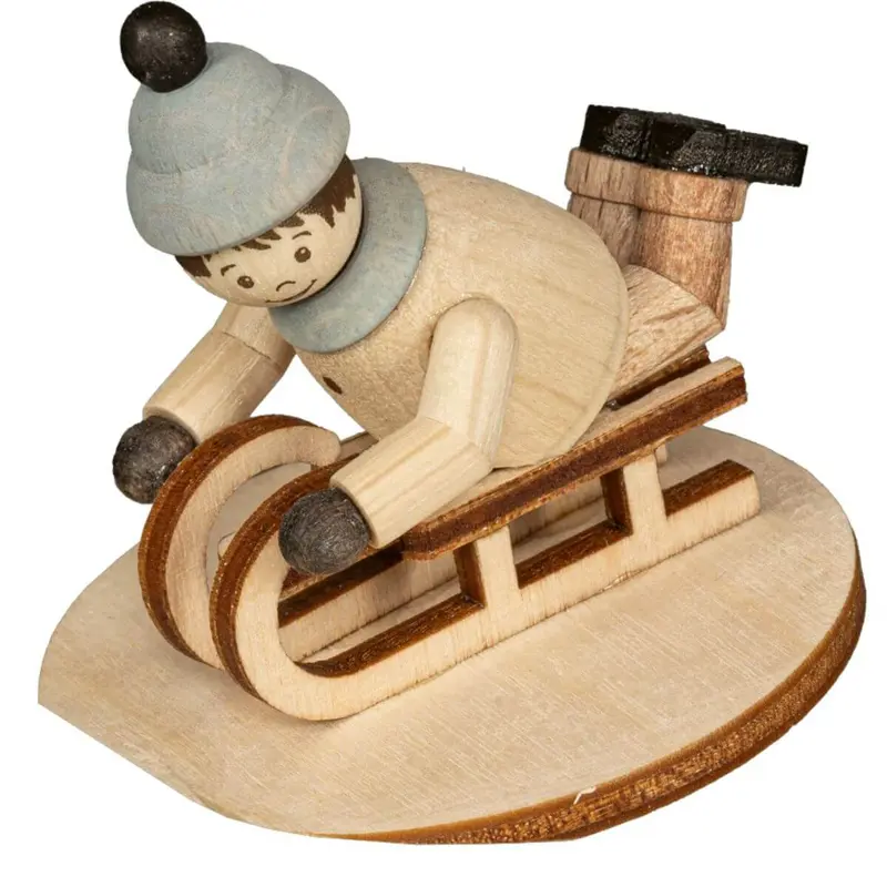 Miniatur Rodler liegend, 5 cm