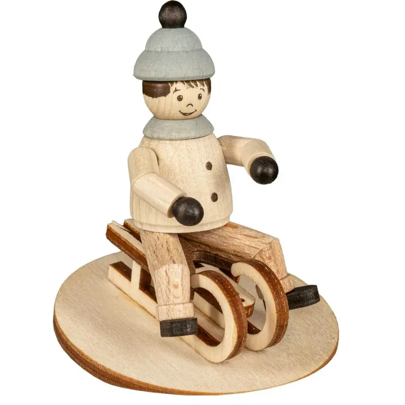 Miniatur Rodler sitzend, 5 cm