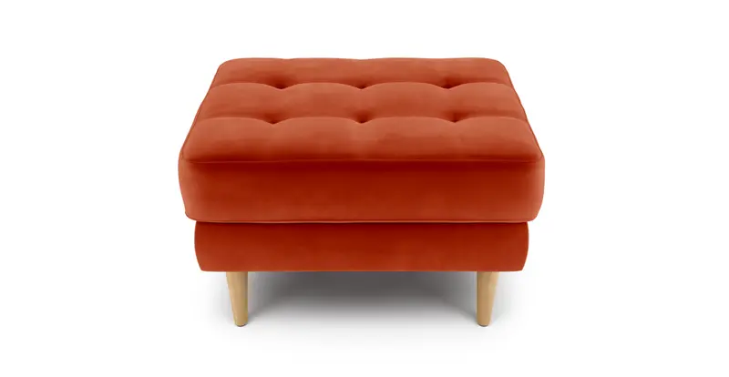 Modsy Hocker Klein Holzbein - Samt