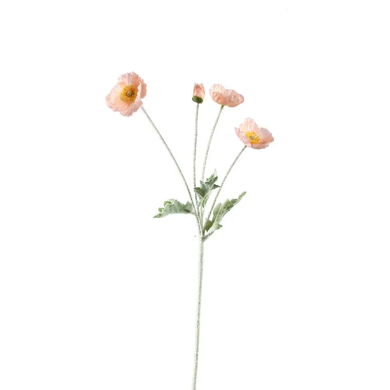 Mohnblume – Rosafarbener Mohnzweig aus Stoff und Polyester | PTMD
