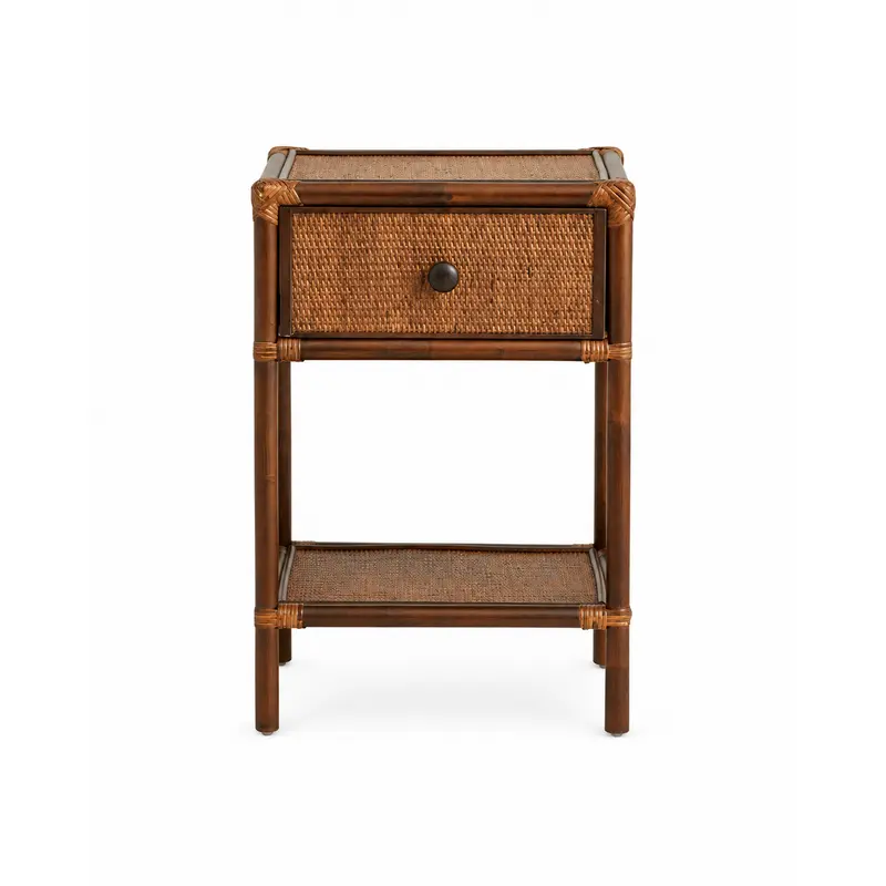 Nachttisch Hayes 45cm aus Rattan - Braun