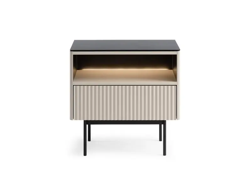 Nachttisch – ORTA – S57, kompakt mit LED & Push-to-Open