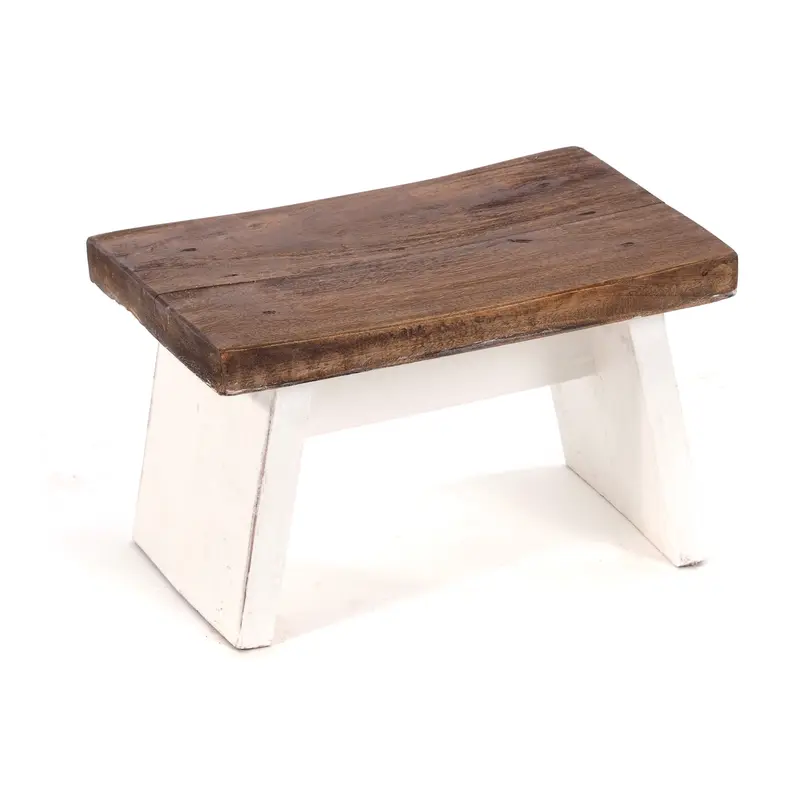 NOSTALGISCHER FUßHOCKER "SCHEMEL" | Mahagoni | Holzhocker | Farbe