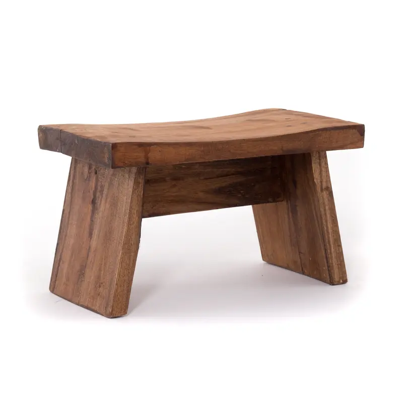 NOSTALGISCHER FUßHOCKER "SCHEMEL" | Mahagoni | Holzhocker | Farbe