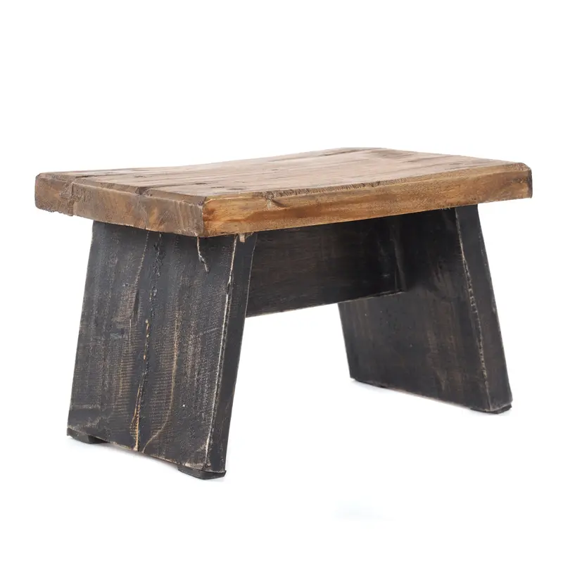 NOSTALGISCHER FUßHOCKER "SCHEMEL" | Mahagoni | Holzhocker | Farbe