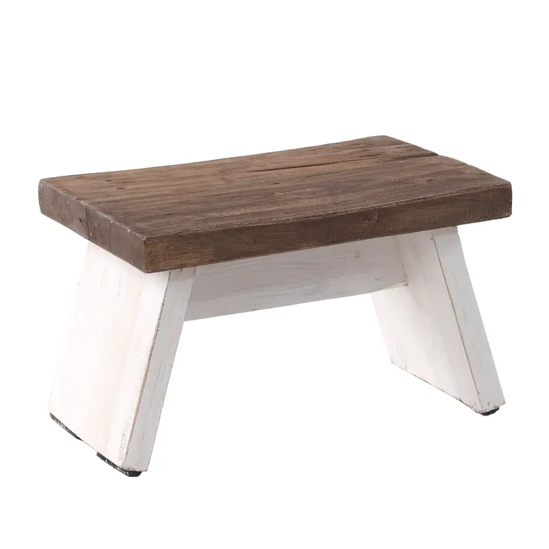 NOSTALGISCHER FUßHOCKER "SCHEMEL" | Mahagoni | Holzhocker | Farbe