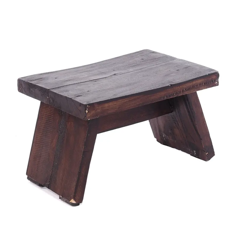 NOSTALGISCHER FUßHOCKER "SCHEMEL" | Mahagoni | Holzhocker | Farbe