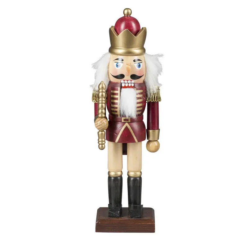 Nussknacker "König", rot lasiert, 25 cm