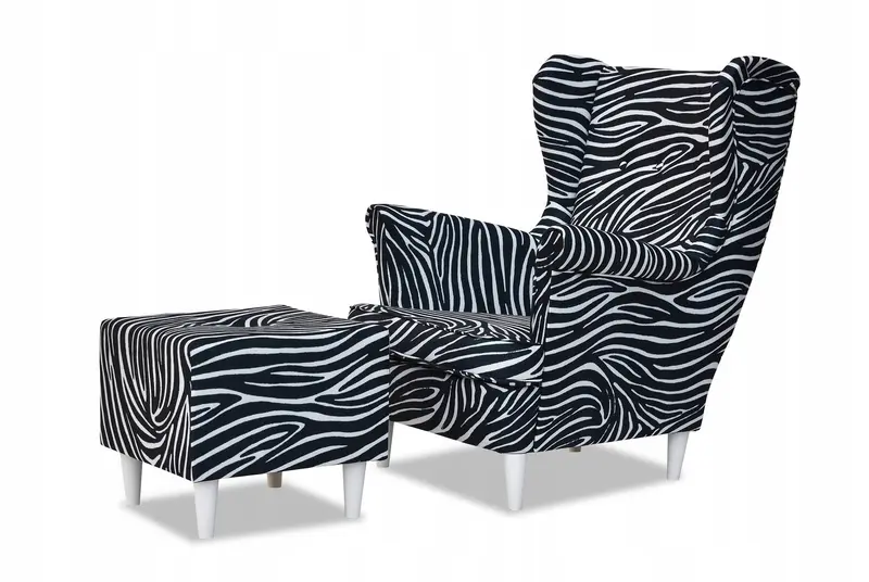 Ohrensessel Ari Fußhocker Ausführung ZEBRA
