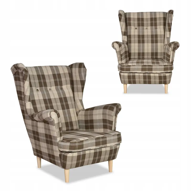 Ohrensessel Winston braun / beige Ausführung F.U