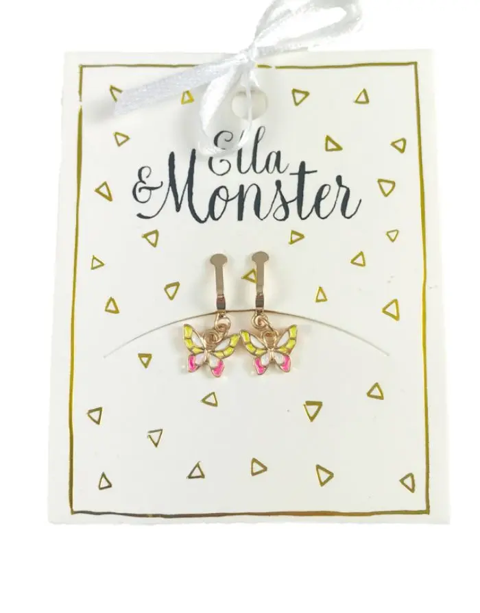 Ohrringe Clip On I Pink Butterfly