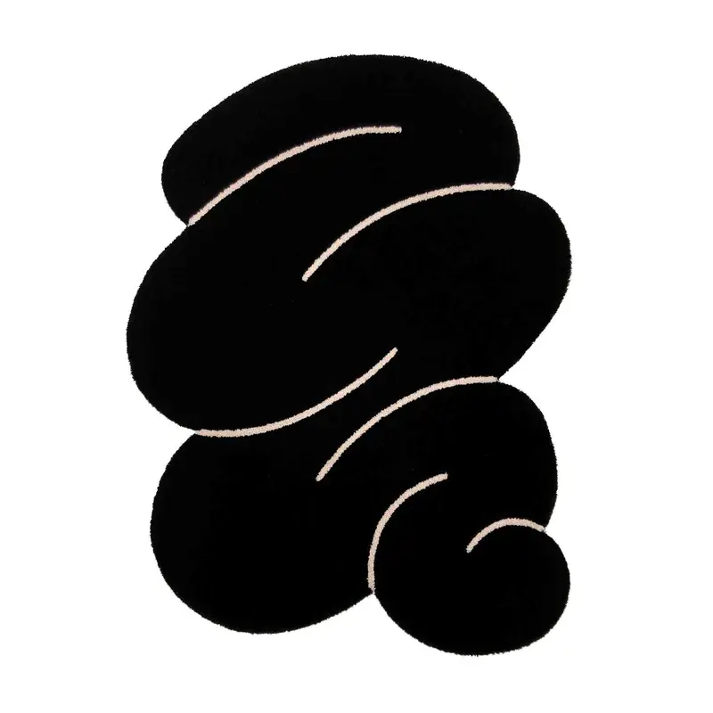 Okej - Squiggle Teppich Midnight Black