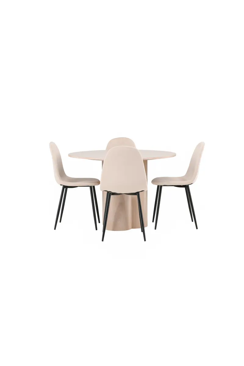 Olivia Rundes 5teiliges Essgruppen-Set - Moderne Essgruppe mit 4 Stühlen und Tisch