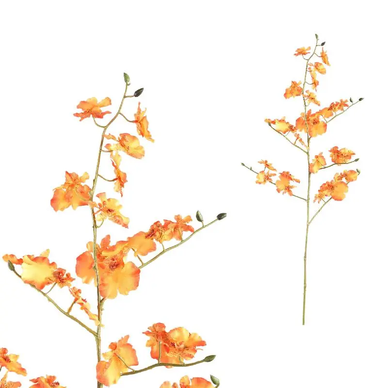Orchideenblume - Oranges Tanzorchideen-Spray, Eisenmetall, PE-Kunststoff, Handgefertigt | PTMD