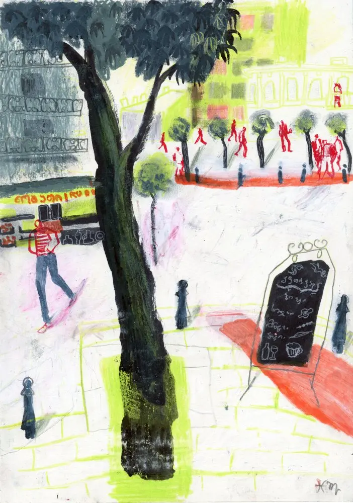 Originalkunstwerk "Bathimi Street" in Mischtechnik