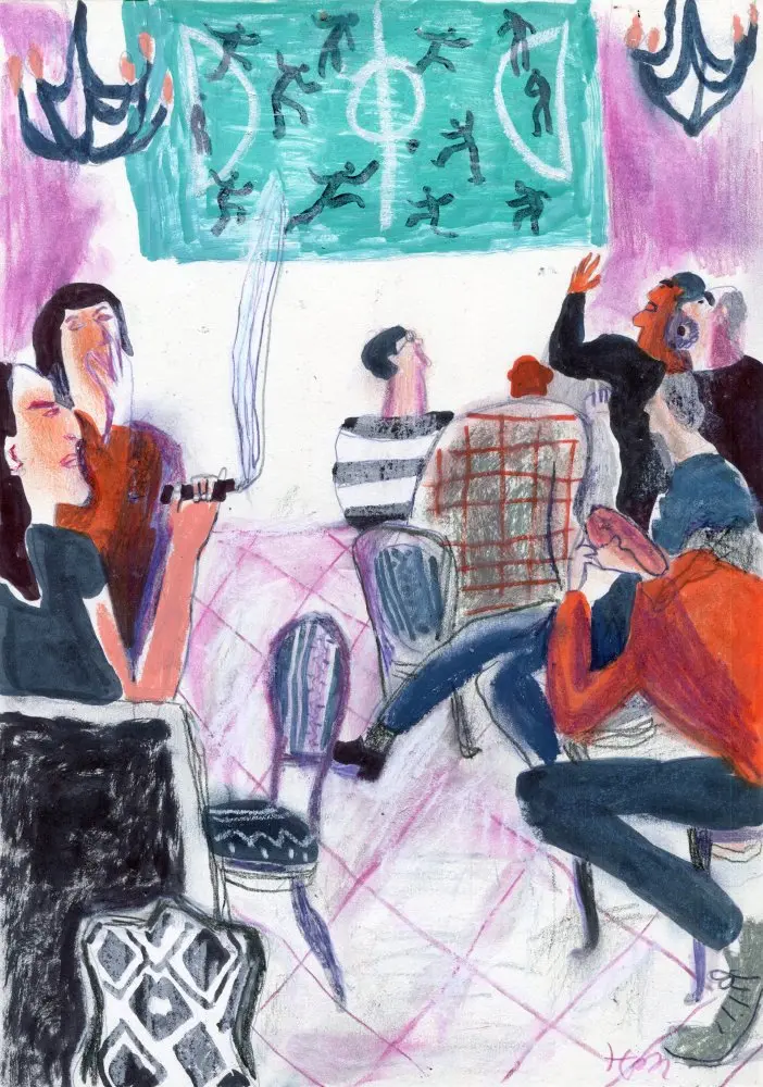 Originalkunstwerk "Football in Café"