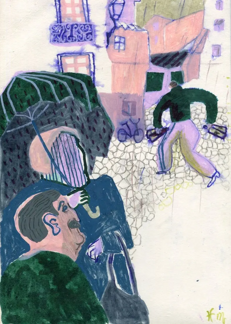 Originalkunstwerk "Rain in Lisbon"