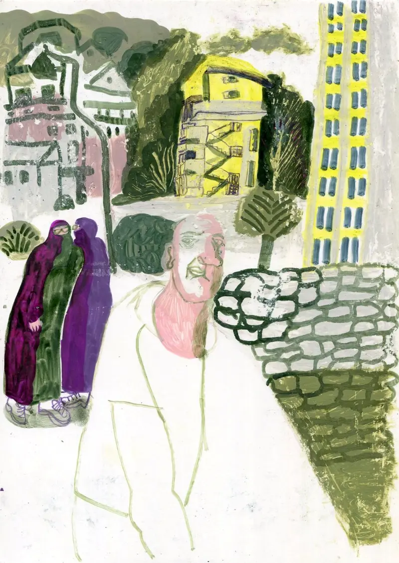 Originalkunstwerk "Sarajevo yellow house"