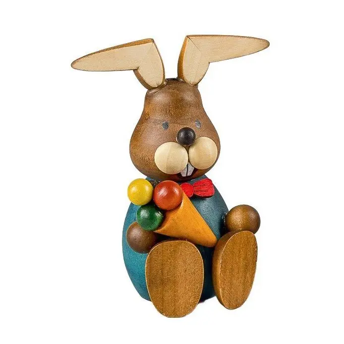 Osterhase mit Eis, blau, 13 cm