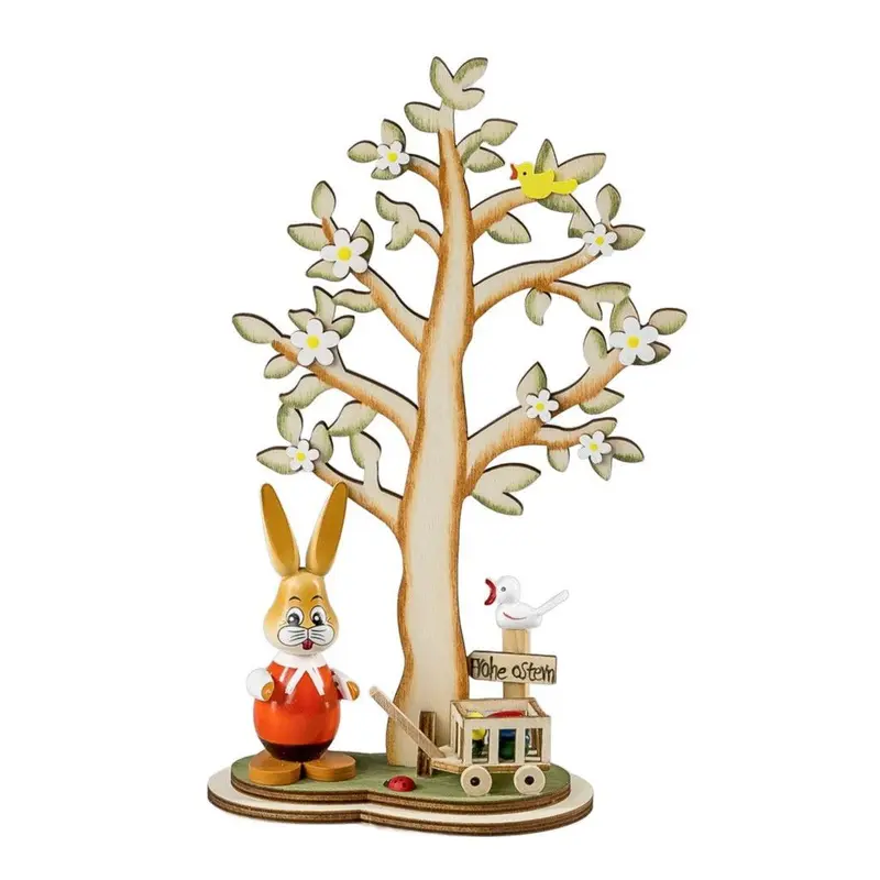 Osterhase unter dem Blütenbaum, farbig, 25 cm