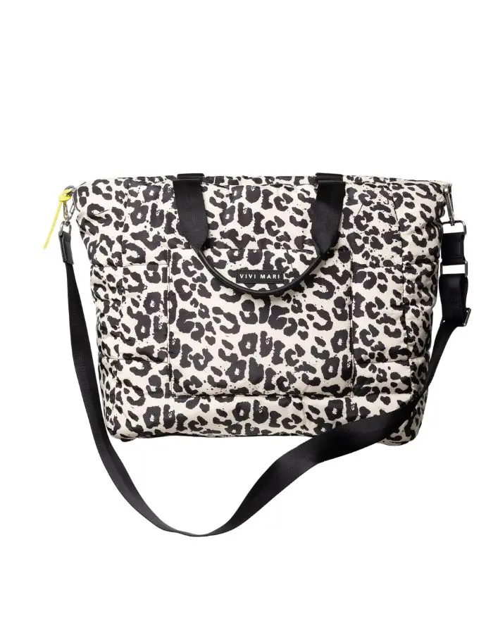 Padded Tote Bag Large I Leo Splashes Black/Sand