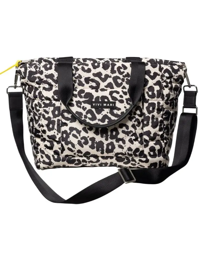 Padded Tote Bag Medium I Leo Splashes Black/Sand