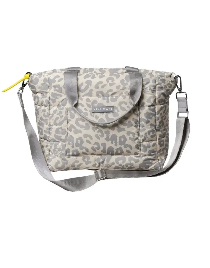 Padded Tote Bag Medium I Leo Splashes Grey/Sand