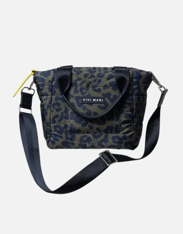 Padded Tote Bag Small I Leo Splashes Navy/Olive