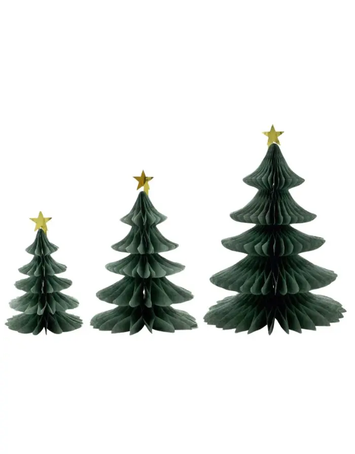 Papierbaum Tree 3er-Set I Grün