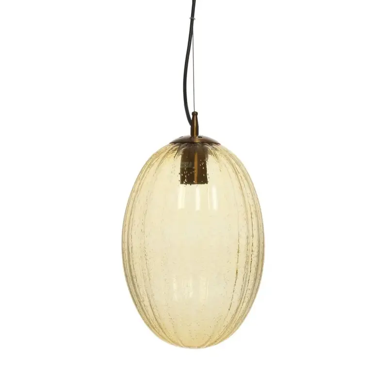 Pendelleuchte – Bernsteinglas, Retro-Stil, Strukturierte Oberfläche, 36 cm - Virgina 125 | Kayoom