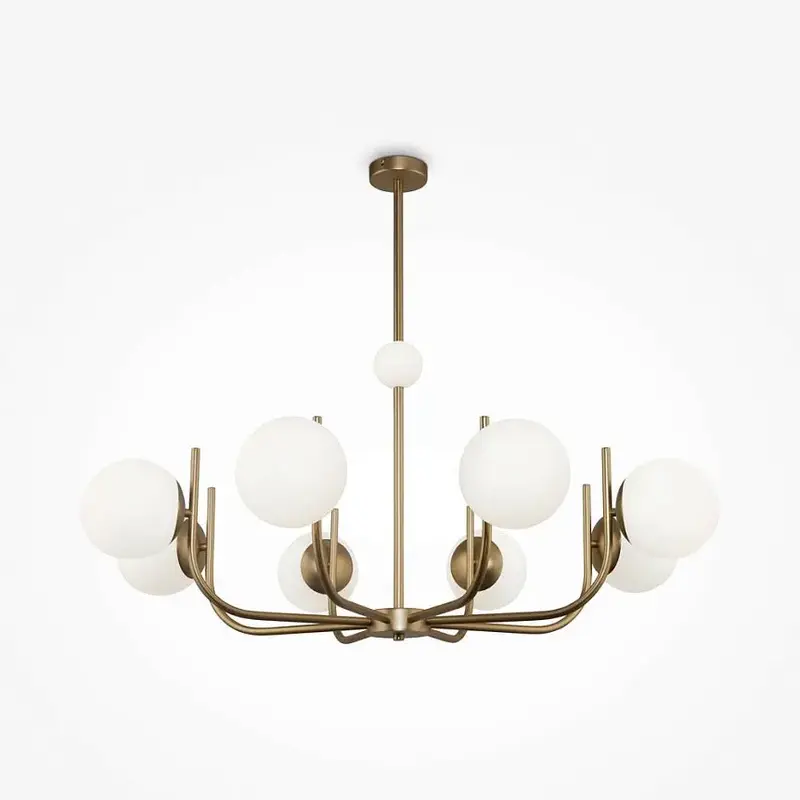 Pendelleuchte – Bronzemetall Finish, Glasschirm Klar, 8×E14 Fassung, 40W Leistung, Ø103 cm - Rendez-vous | Maytoni