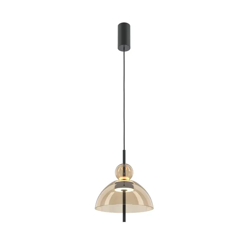 Pendelleuchte – Cognac Glas, Schwarzes Metall, 350 cm Höhe - Bangkok | Maytoni