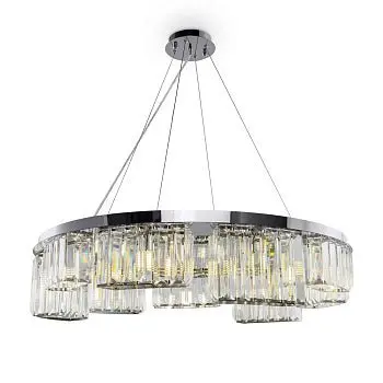 Pendelleuchte – Edelstahl Oberfläche, Glas Zylinder, Neunflammiges Design - Colline | Maytoni