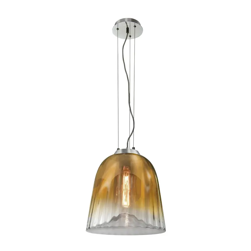 Pendelleuchte – Glas Schirm, Gold Verlauf, Dimmbar Funktion, 34 cm - Fiori | Musterring