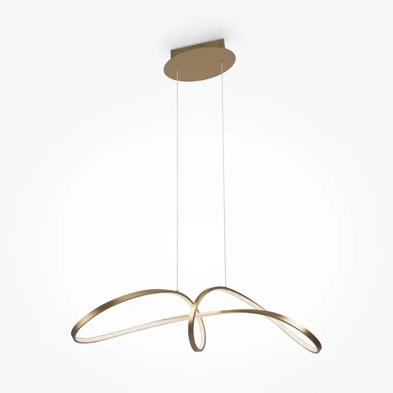 Pendelleuchte – Gold Alu, neutrales Licht, 175 cm hoch - Curve | Maytoni