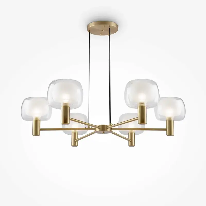 Pendelleuchte – Gold Finish, Aluminium Gehäuse, 6 Lichtquellen - Vision | Maytoni