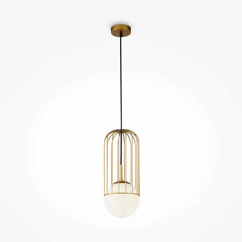 Pendelleuchte – Gold Finish, Metall-Glasgehäuse, 60 W, Ø15 cm - Telford | Maytoni