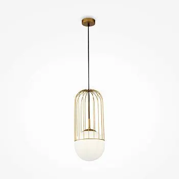 Pendelleuchte – Gold Finish, Metall-Glasgehäuse, 60 W, Ø20 cm - Telford | Maytoni