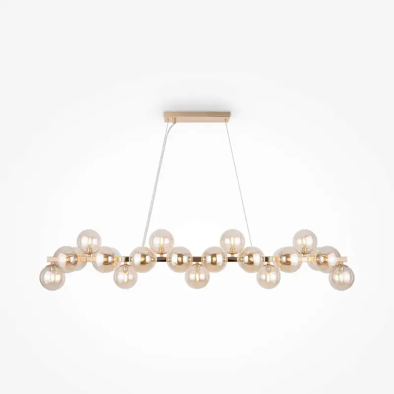 Pendelleuchte – Gold Metall, 25-flammiges Design, Glasschirme - Dallas | Maytoni