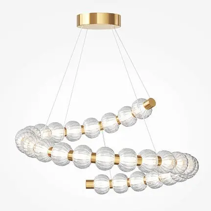 Pendelleuchte – Gold Optik, Glas Design, 80 cm - Amulet | Maytoni