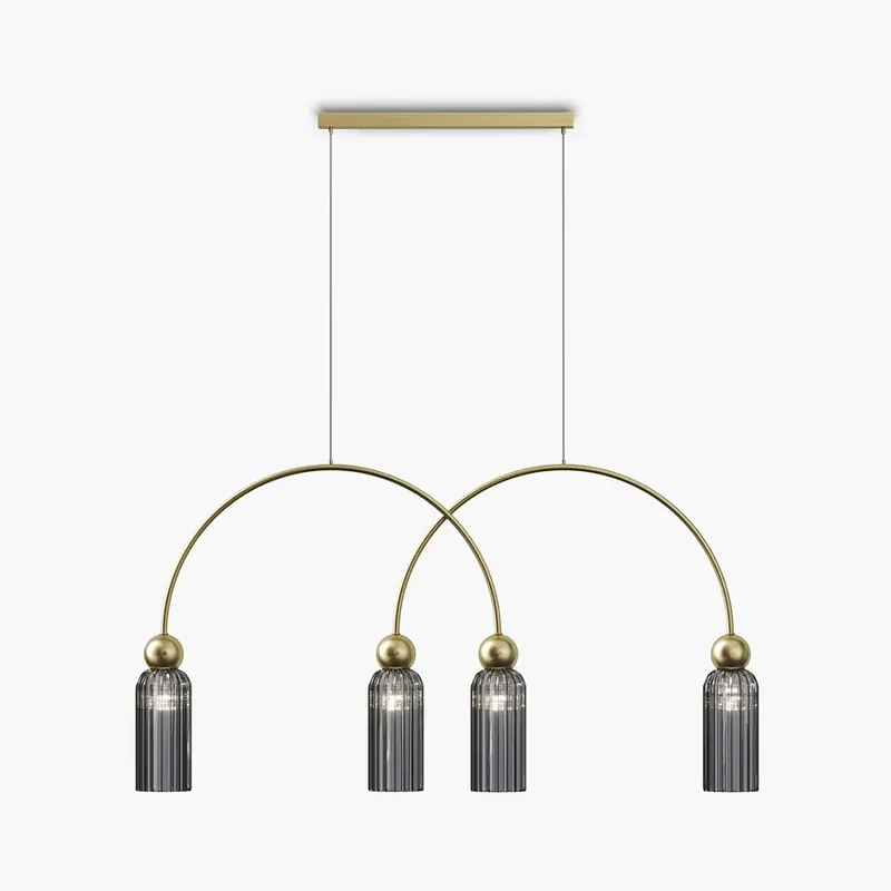 Pendelleuchte – Gold Optik, Grauglas, Vier Schirme - Antic | Maytoni