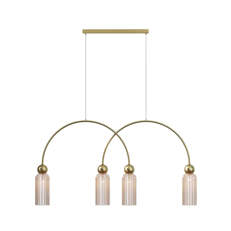 Pendelleuchte – Gold Optik, Kognakglas, Vier Schirme - Antic | Maytoni