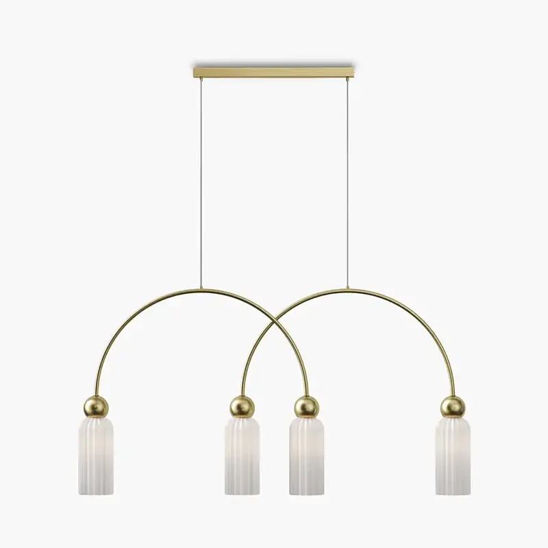 Pendelleuchte – Gold Optik, Weißglas, Vier Schirme - Antic | Maytoni