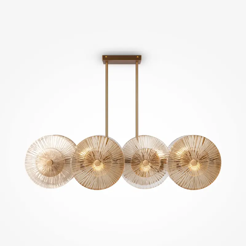 Pendelleuchte – Goldene Optik, Lineare Form, 8 x E14 - Aster | Maytoni