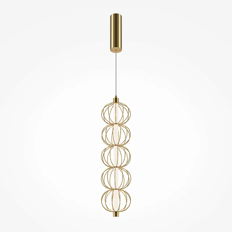 Pendelleuchte – Goldenes Metall, 17 W Leistung, Warmweiß Licht, Ø13,9 cm - Golden Cage | Maytoni