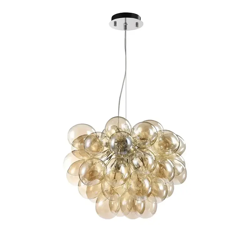 Pendelleuchte – Goldenes Metall, Runde Glasschirme, 8-flammig - Balbo | Maytoni