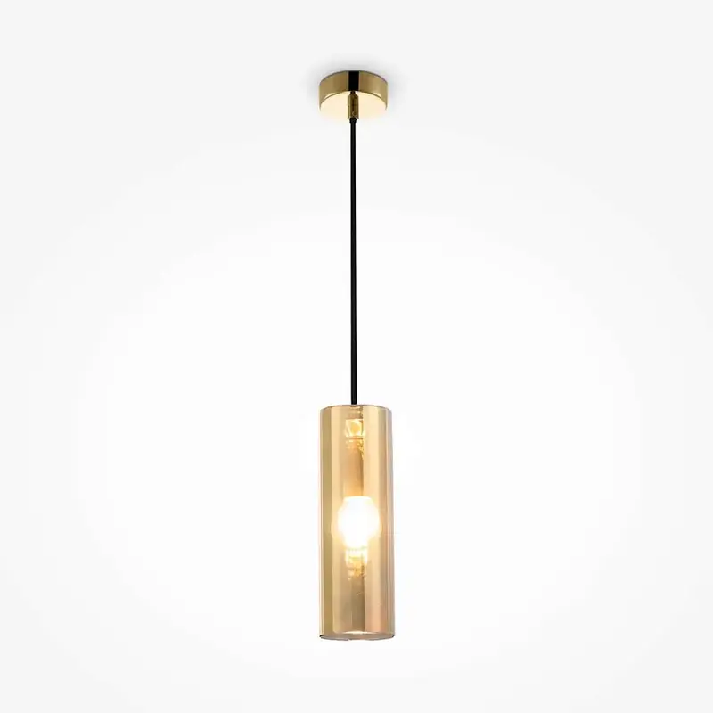 Pendelleuchte – Goldfarbenes Metall, 1× E14 Fassung, 40 W Leistung, Glasschirm - Gioia | Maytoni