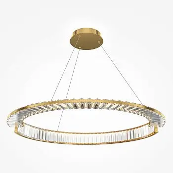 Pendelleuchte – Goldfarbenes Metall, 45 W Leistung, Neutralweiß, Ø80,5 cm - Krone | Maytoni